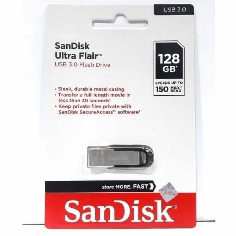 SANDISK ULTRA FLAIR 128GB USB 3.0 Flashdisk
