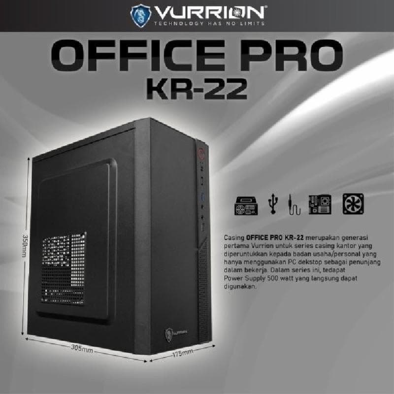VURRION OFFICE PRO KR22 m-ATX CASE + PSU
