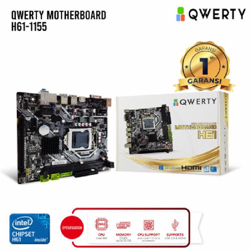 QWERTY H61 NVME LGA 1155 GEN 2-3