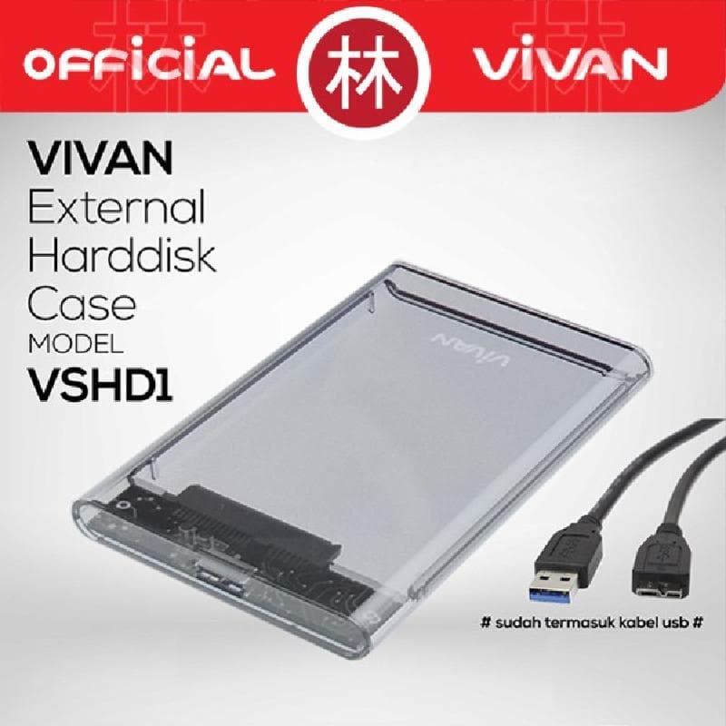VIVAN VSHD1 Hard Drive Enclosure 2.5 inch USB3.0 Transparan