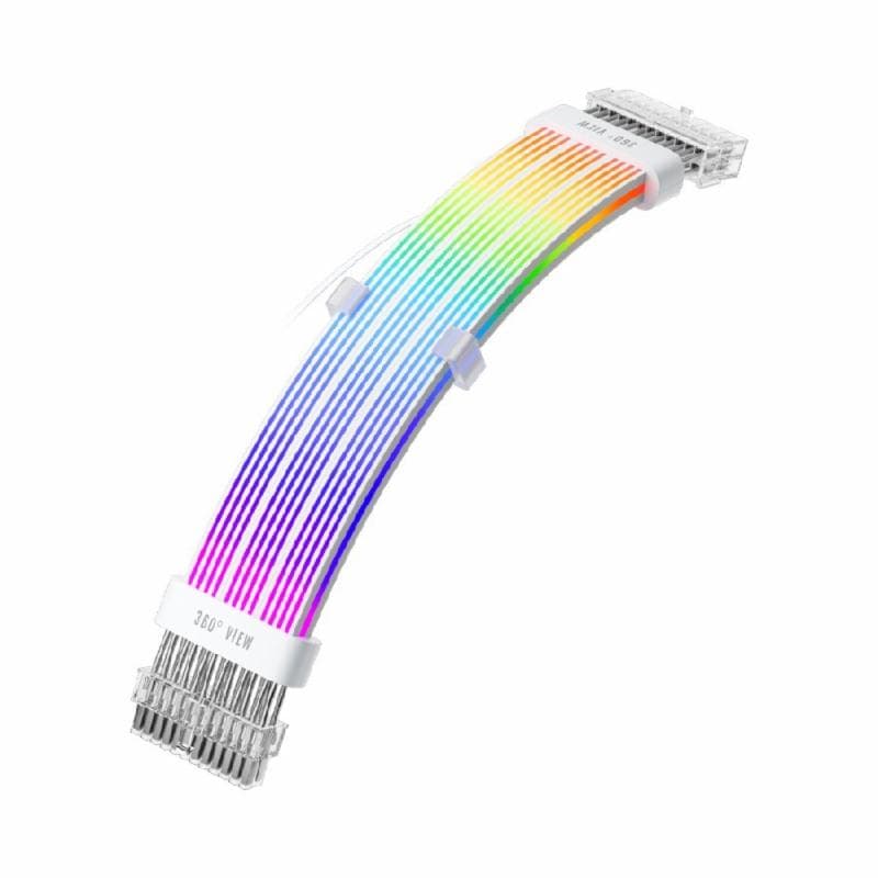 1STPLAYER CC RGB Cable (6+2) 8PIN x2 - NC2-8P WHITE - Double Sided Lighting - Support 5v RGB Sync with Motherboard (ARGB)