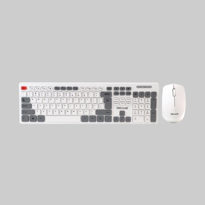 REXUS KM8 (WHITE) KEYBOARD MOUSE WIRELESS