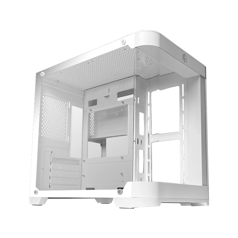 CUBE GAMING KURV (WHITE) - mATX Gaming Case - Front Acrylic & Left Side Tempered Glass - Airflow Potential