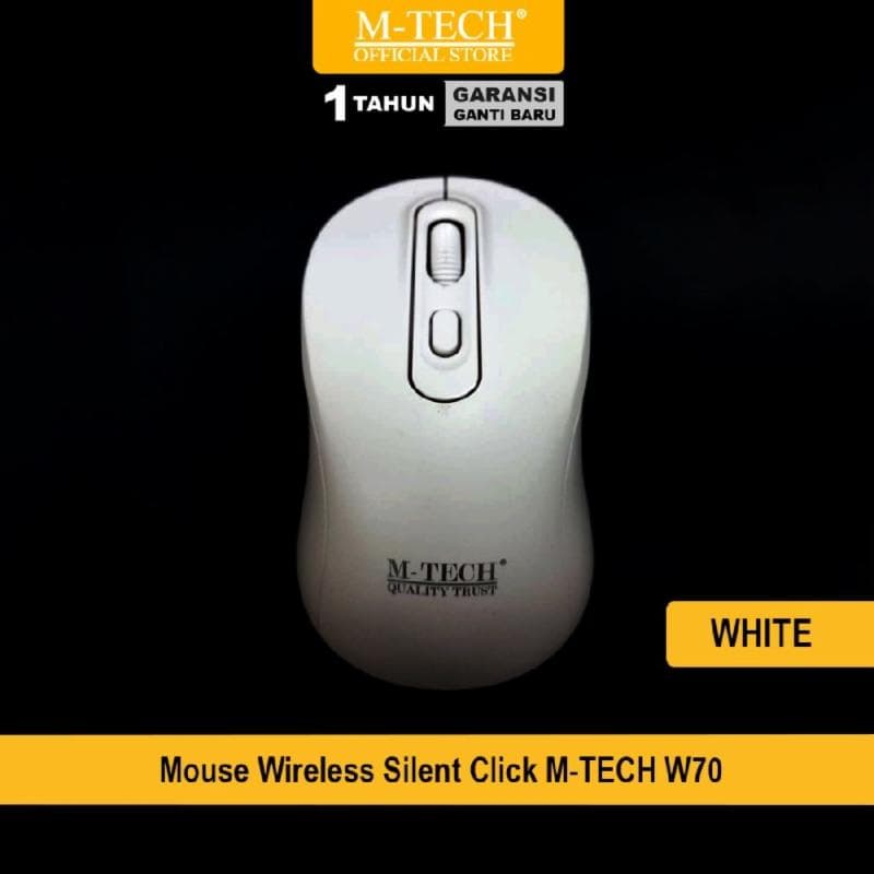 M-TECH W70 (WHITE) Silent Mouse wireless 2.4 GHZ