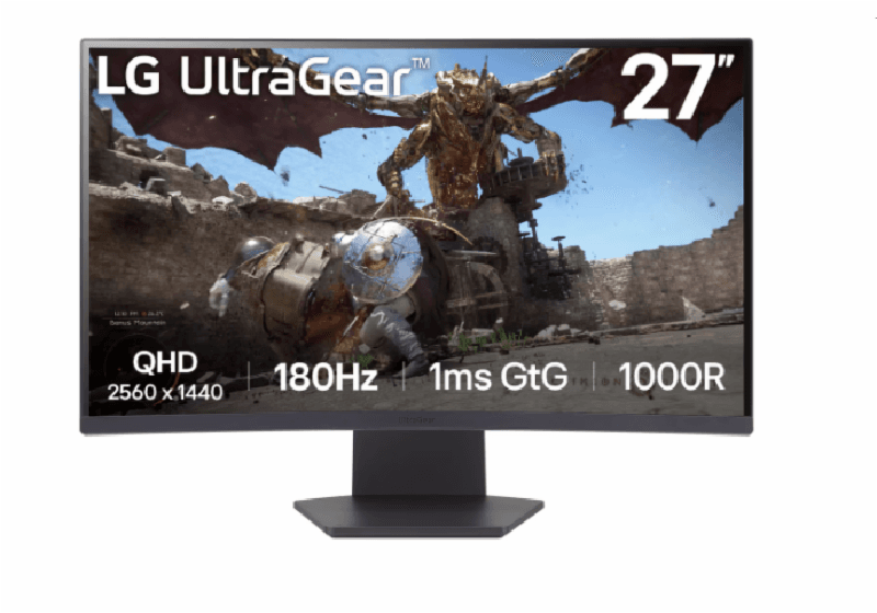 LG UltraGear 27GS60QC-B 27" QHD Curved Gaming Monitor AMD FreeSync 1ms 180Hz