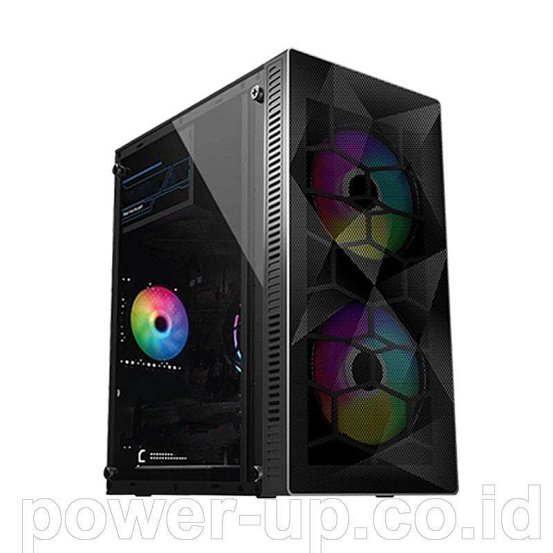 RAPTOR POWERMAX 710 PRO (BLACK) SIDE TEMPERED GLASS + PSU FREE 2 FAN