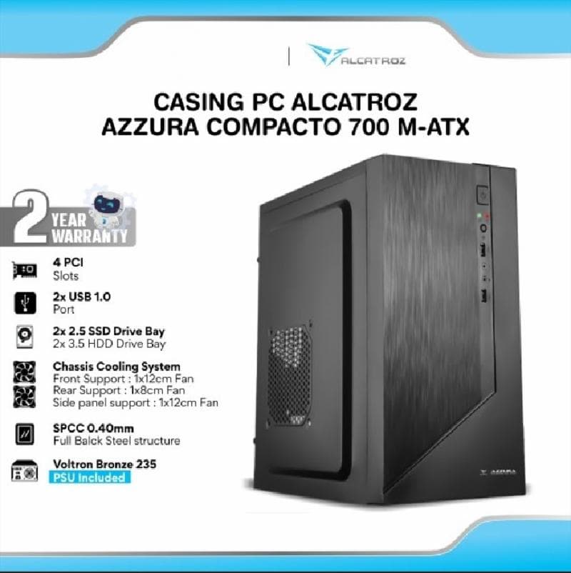 Alcatroz Azzura Compacto 700 m-Atx with PSU Voltron Bronze 235 Casing PC