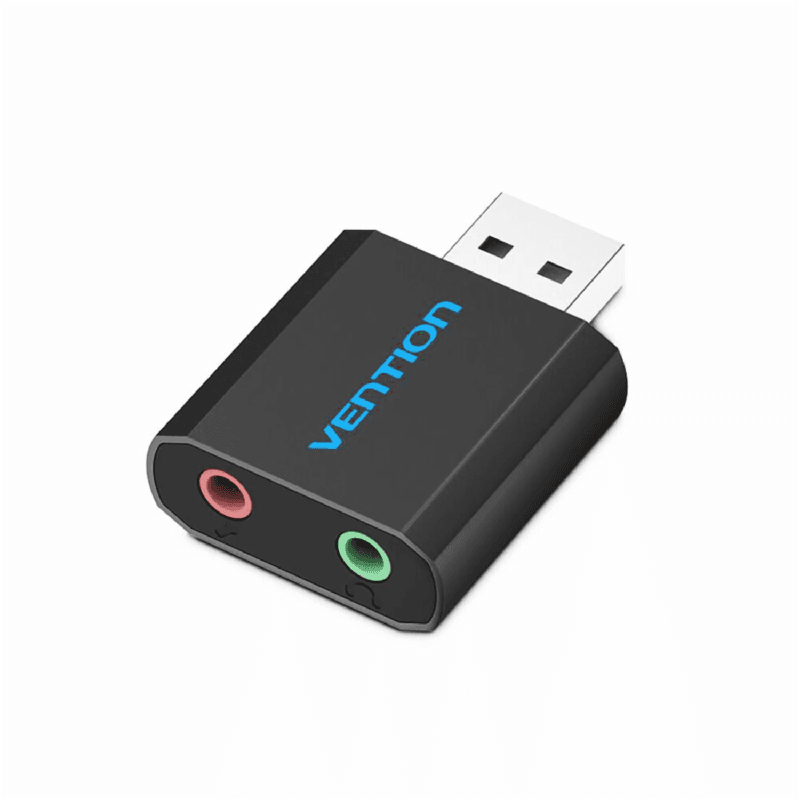 VENTION VAB-S17-B USB External Sound Card Black Metal Type