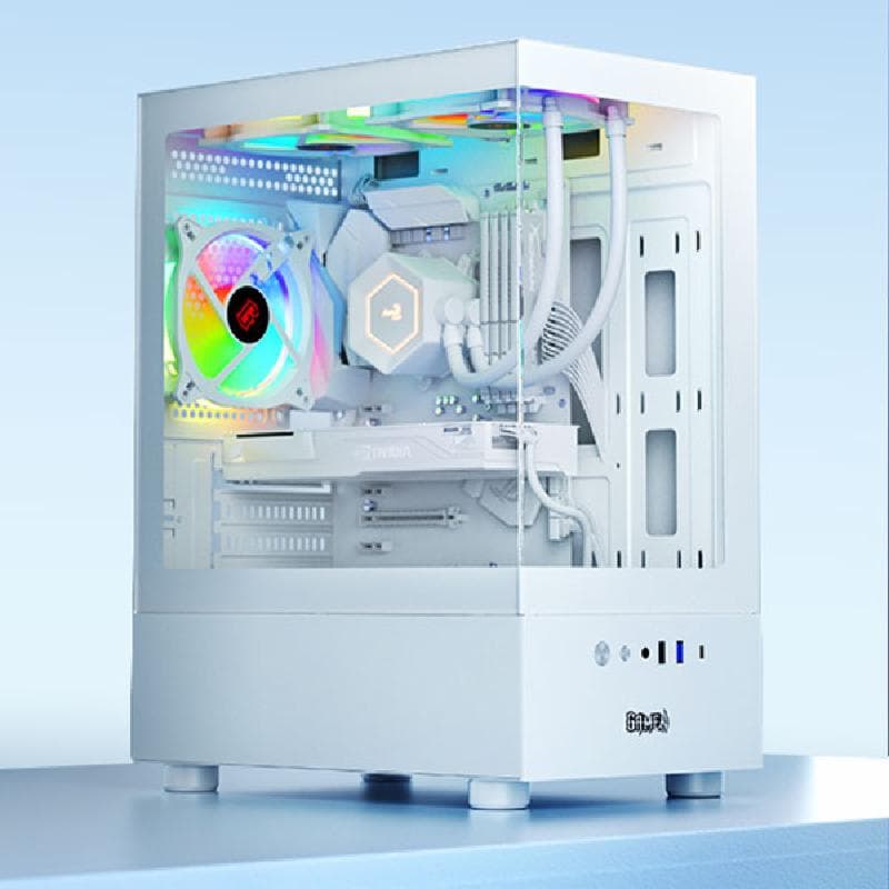 GAMEN GCS100 (WHITE) WITH 3 FAN-USB Type C Included- mATX Gaming Case - Front & Left Side Tempered Glass