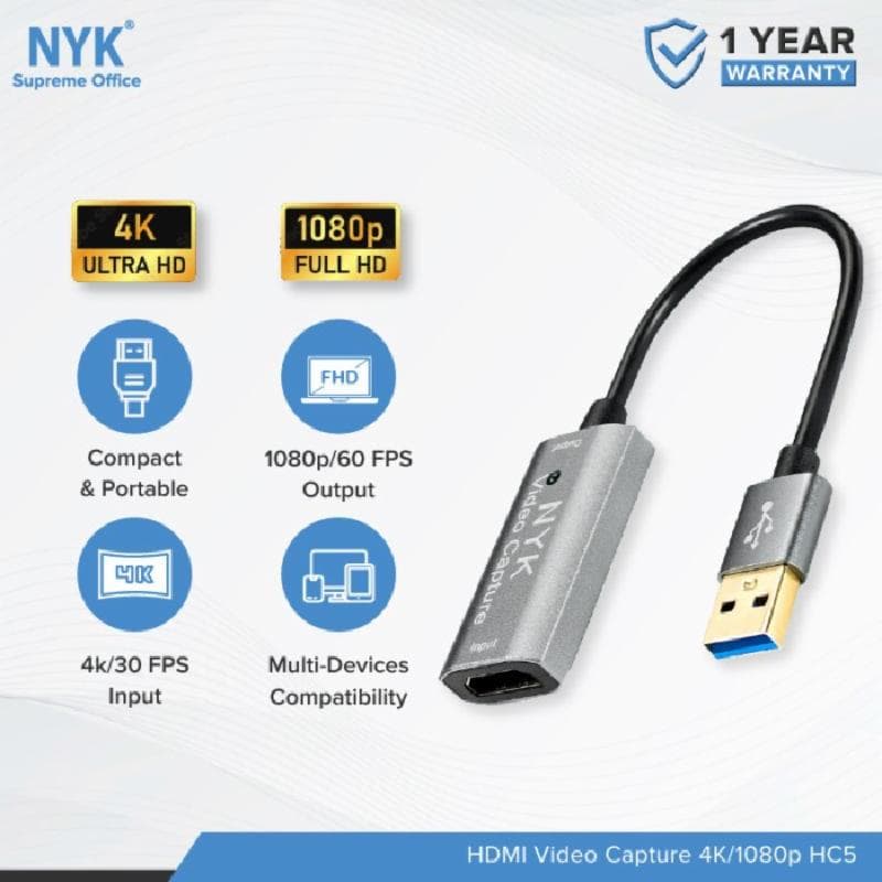 NYK HC5 HDMI VIDEO CAPTURE STICK USB 3.0