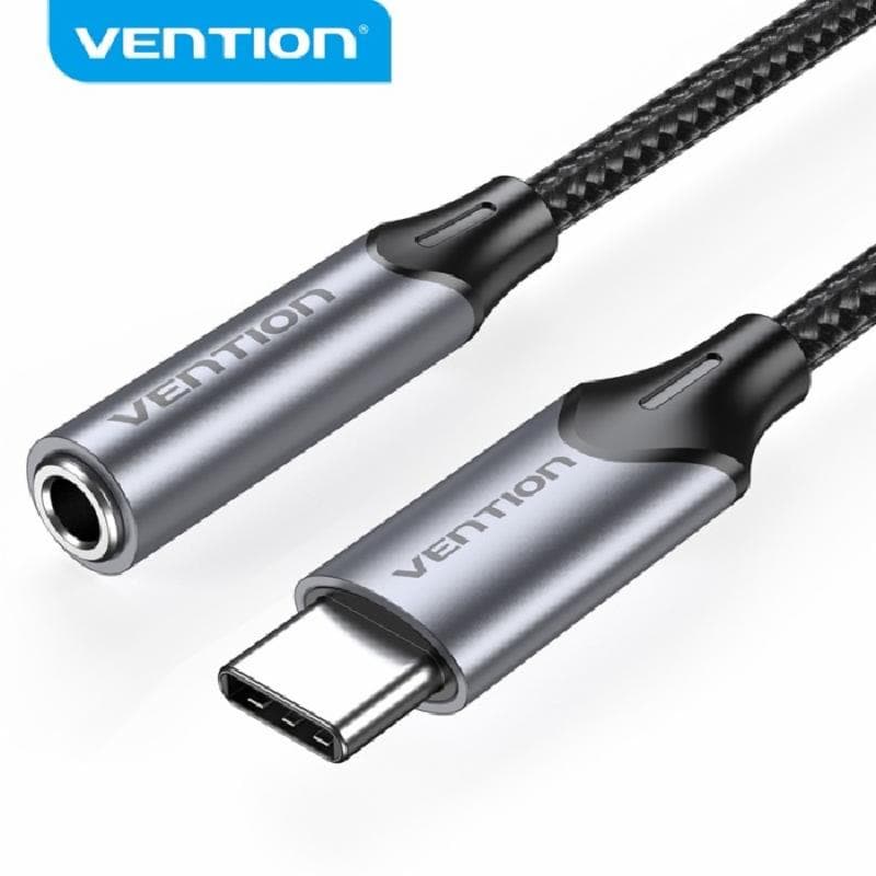 VENTION BGMHA USB-C TO 3.5MM JACK W/ ADP GRAY 10CM