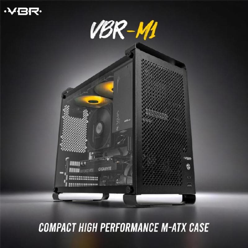 VBR M-1 (BLACK) Compact Micro ATX / ITX, USB Type C, Tempered glass PC CASE