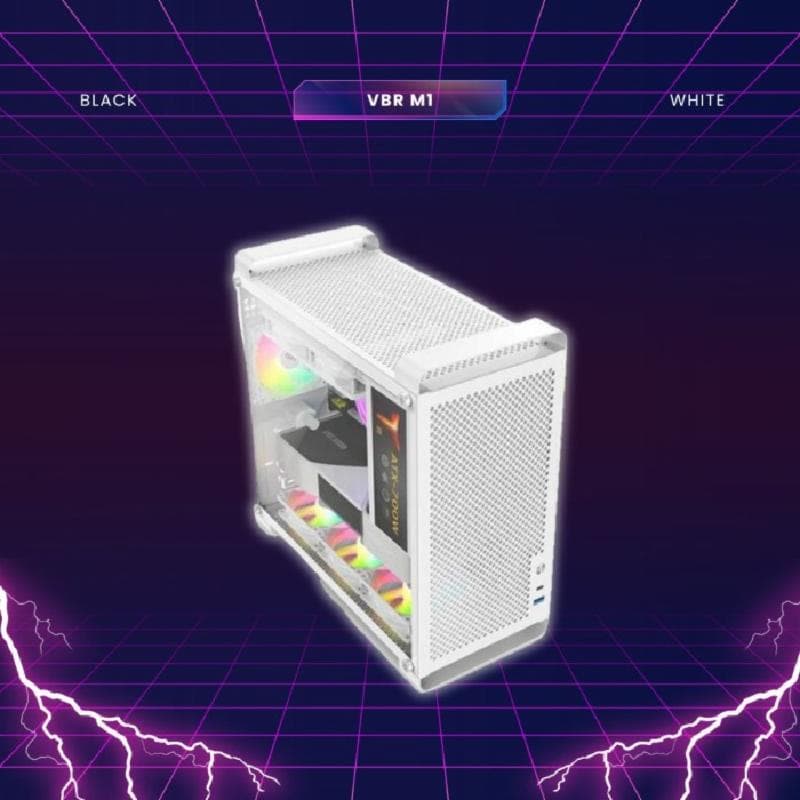 VBR M-1 (WHITE) Compact Micro ATX / ITX, USB Type C, Tempered glass PC CASE