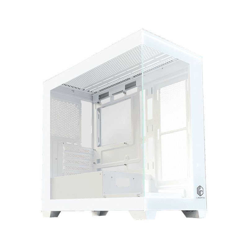 CUBE GAMING GLASS (WHITE) - mATX Gaming Case - Front & Left Side Tempered Glass