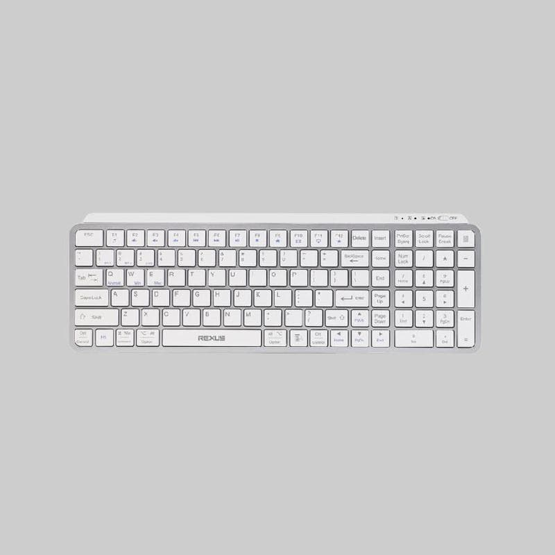 REXUS KL100 (SILVER) KEYBOARD DUAL CONNECTION WIRELESS 2.4G BLUETOOTH