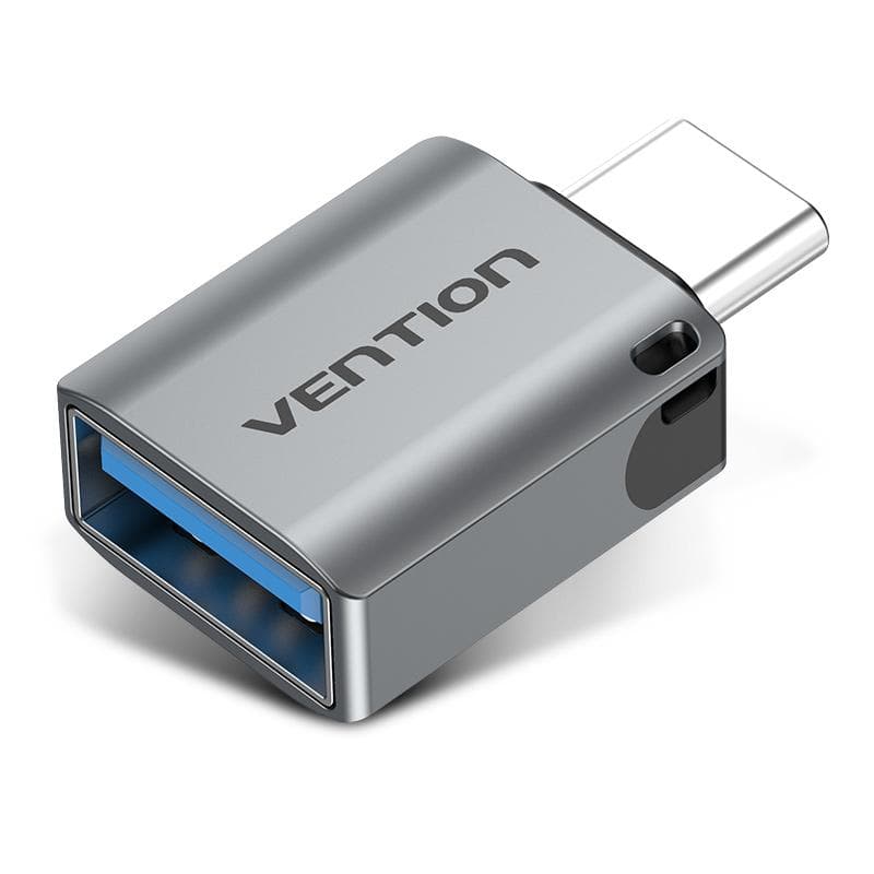 VENTION CDQH0 USB-C Male to USB 3.0 Female OTG Adapter Gray Aluminum Alloy Type USB