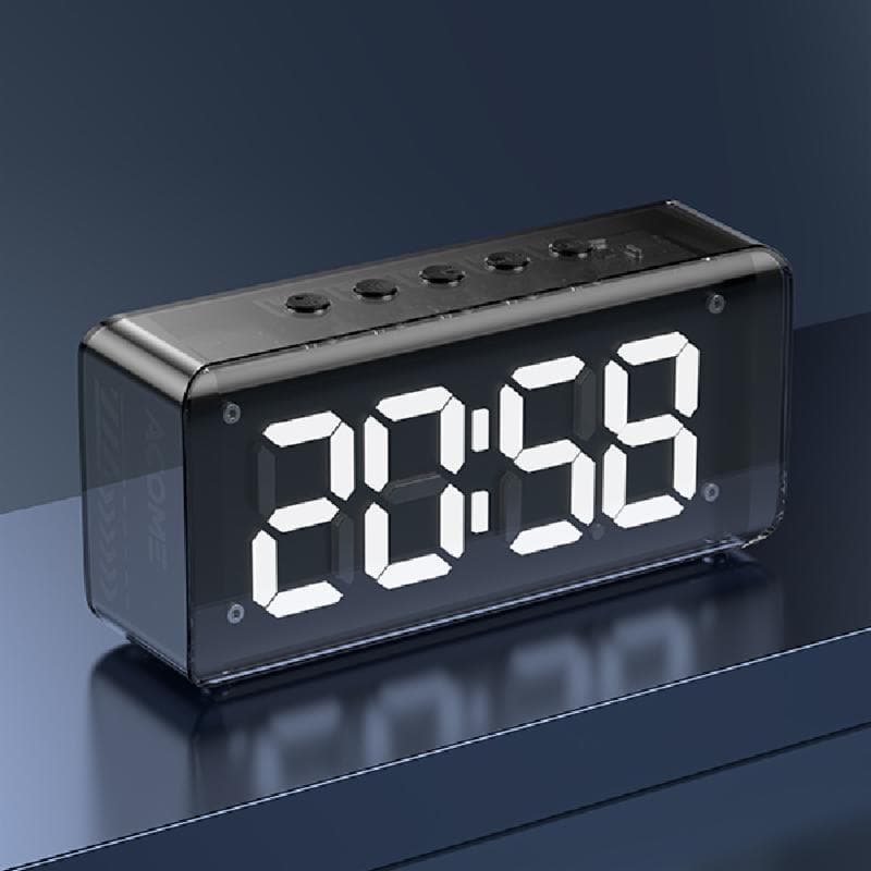ACOME A19 (Black) Speaker Bluetooth 5.3 Jam Alarm Transparan Mecha 3W Ultra Bass