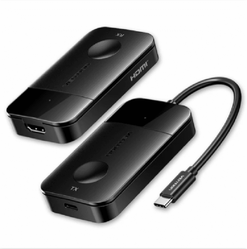 VENTION ADOBB Wireless USB-C to HDMI Transmitter & Receiver 4K@30Hz 50m Black