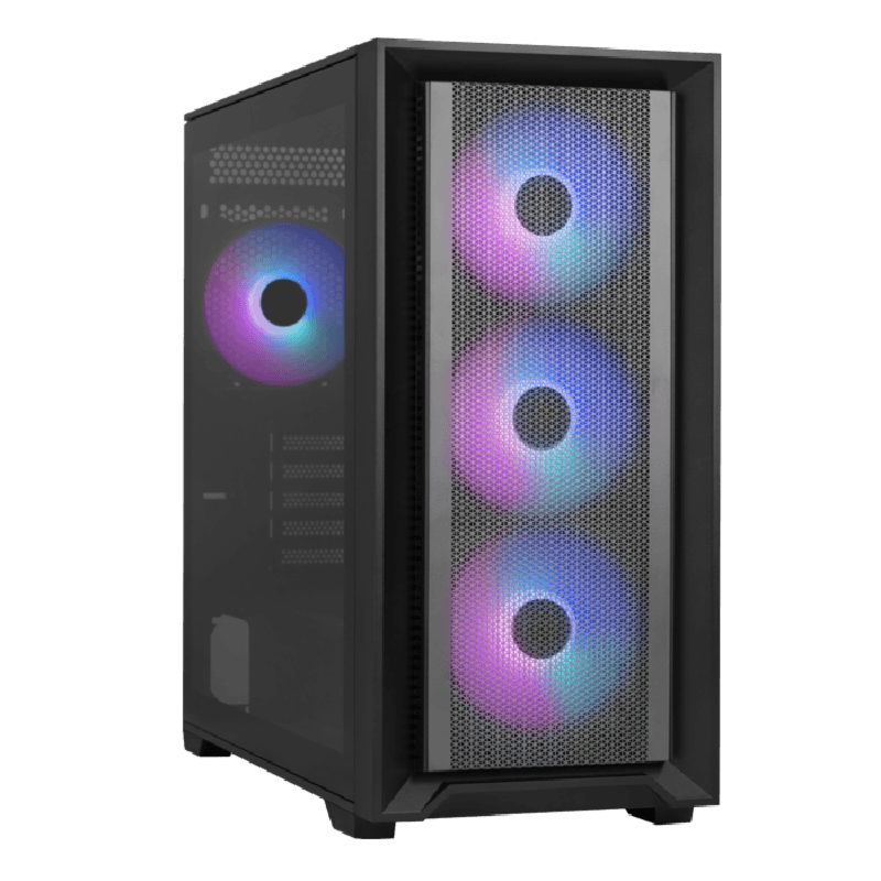 AEROCOOL TERN MINI-G-BK-V2 ARGB (BLACK) MID TOWER CASING GAMING m-ATX CASE FREE 4 PCS 12CM ARGB FAN