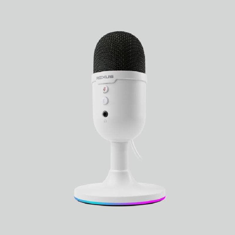 REXUS DM2 XORA II (WHITE) Microphone Condenser RGB Light Effect