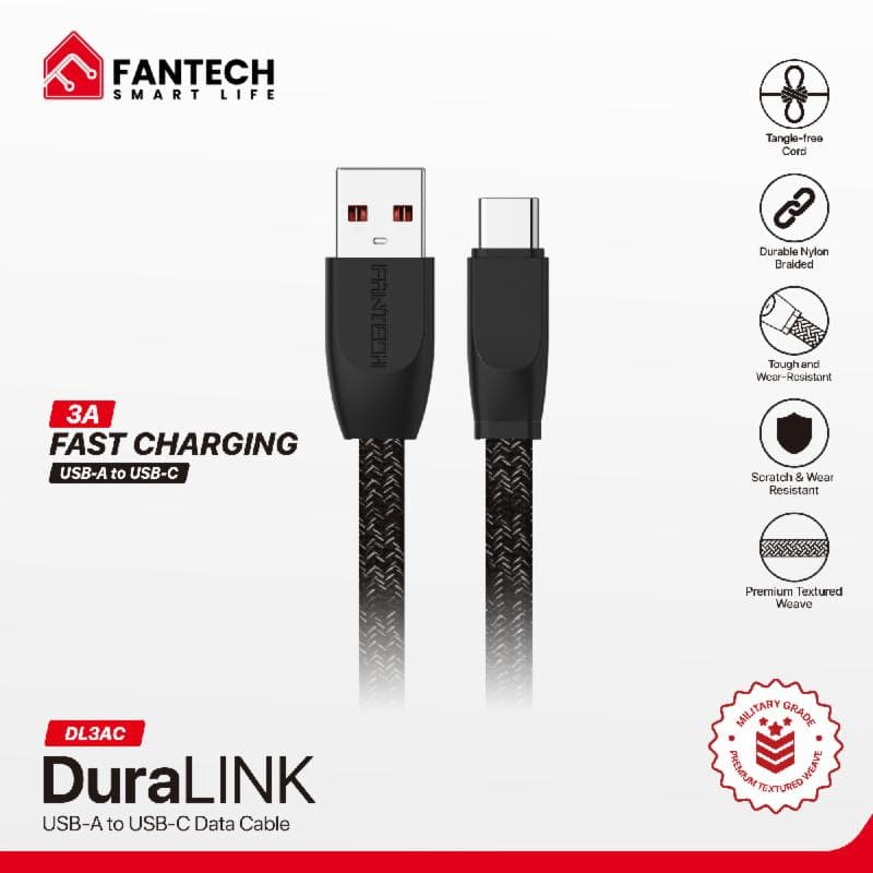 FANTECH DURALINK DL3 AC CABLE USB A TO TYPE C