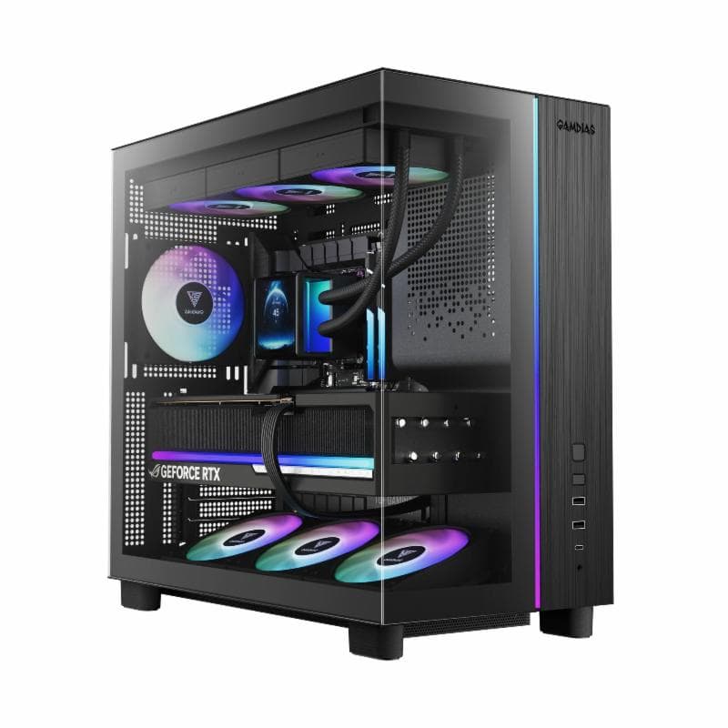 GAMDIAS ATLAS M4 ATX PC Case Tempered Glass Include 4 ARGB Fans 2