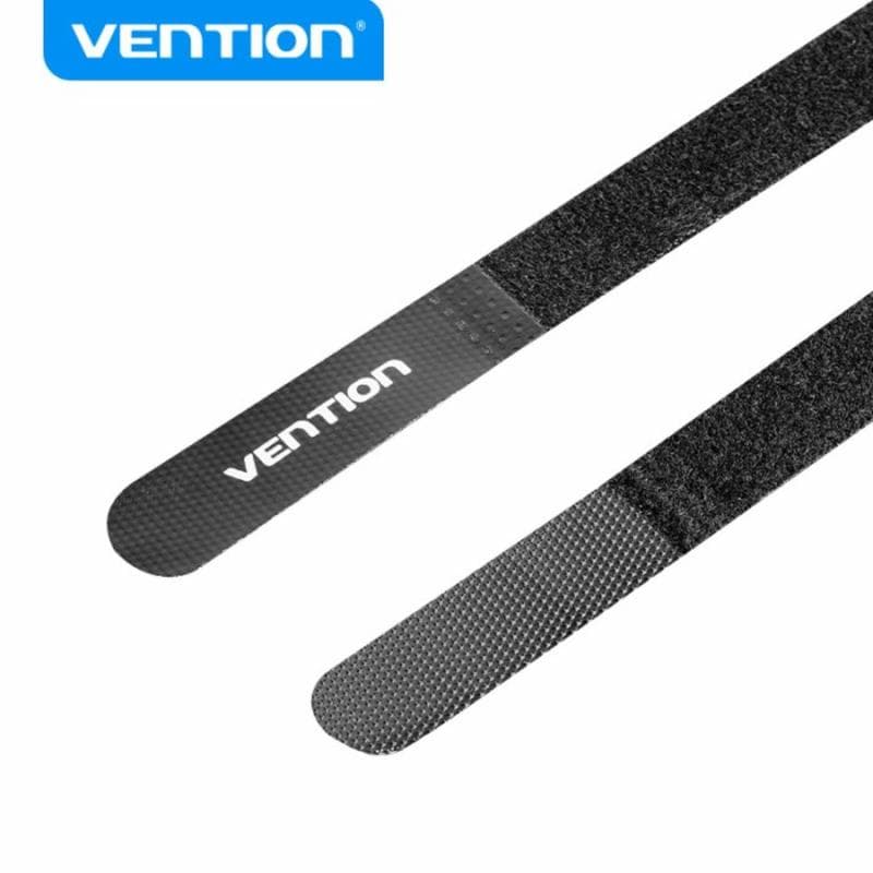 VENTION KAOB0-10 Hook & Loop Cable Tie 180mm x 12mm Black 10 Pcs/Pack