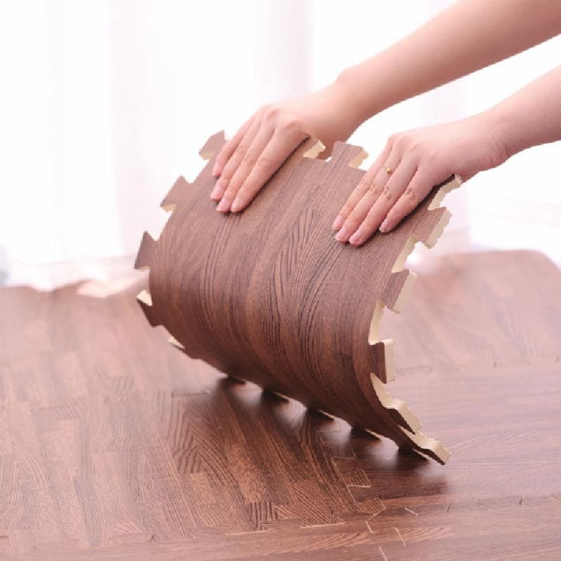 BONBOX BMP20 Brown Matras Puzzle Lantai Tebal Karpet Alas Wood Pattern Evafoam Motif Kayu