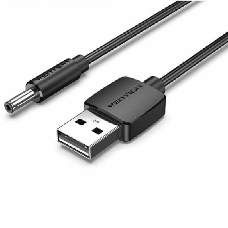 VENTION CEXBD USB to 3.5mm Barrel Jack 5V DC Power Cable Black 0.5m