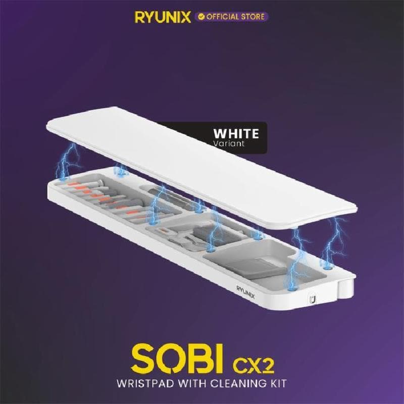 RYUNIX SOBI XC2 (White) Wristpad 2in1 with Cleaning Kit Storage