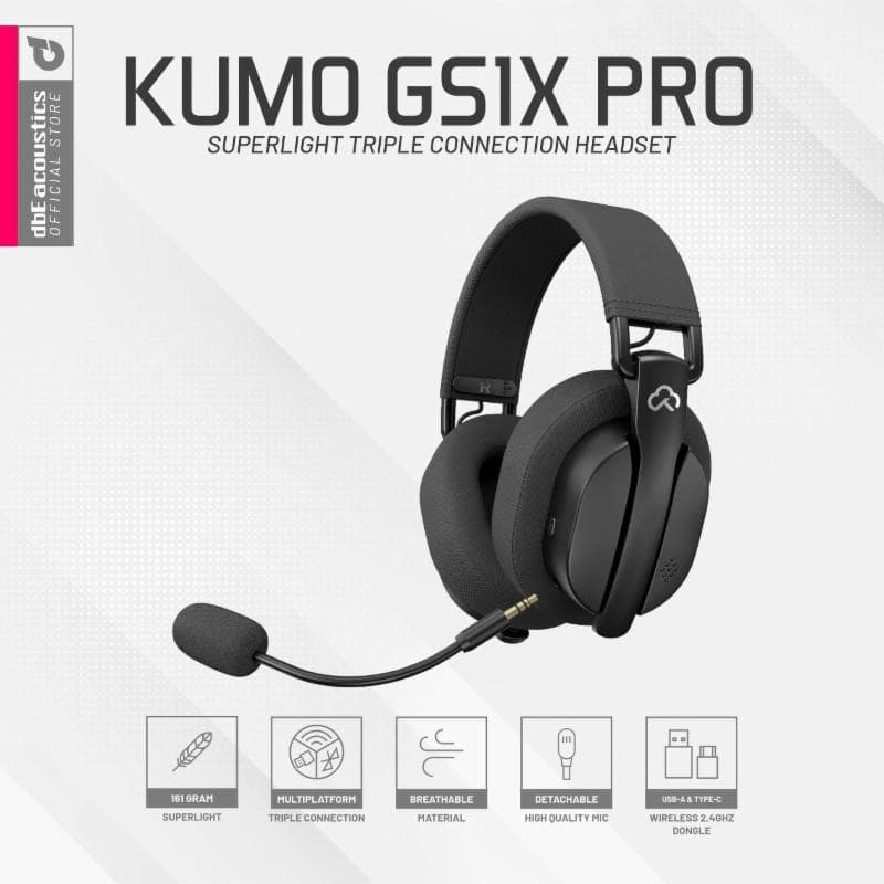 dbE KUMO GS1X Pro Superlight Triple Connection Gaming Headset 2