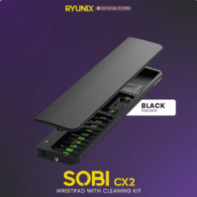 RYUNIX SOBI XC2 (Black) Wristpad 2in1 with Cleaning Kit Storage