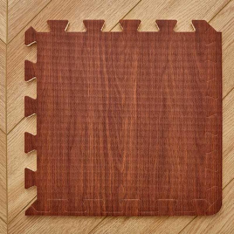 BONBOX BMP20 Dark Brown Puzzle Lantai Tebal Karpet Alas Wood Pattern Evafoam Motif Kayu