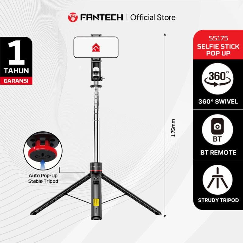 FANTECH SS175 SELFIE STIK PHONE ACCESORIES BLACK
