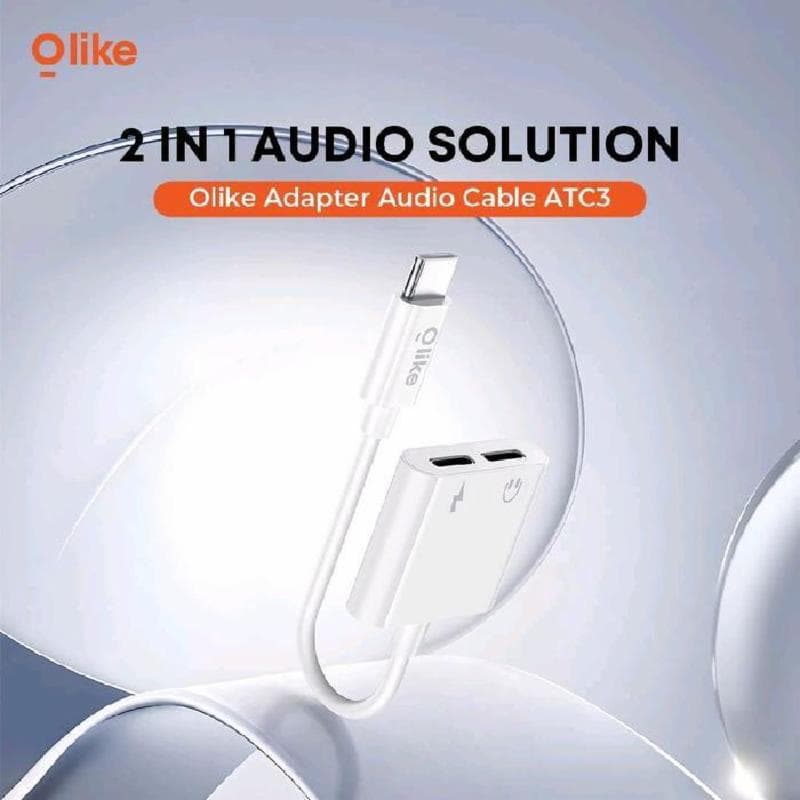 OLIKE ATC3 White Converter Audio Dual Port Type-C to Type-C Adapter 2.4A