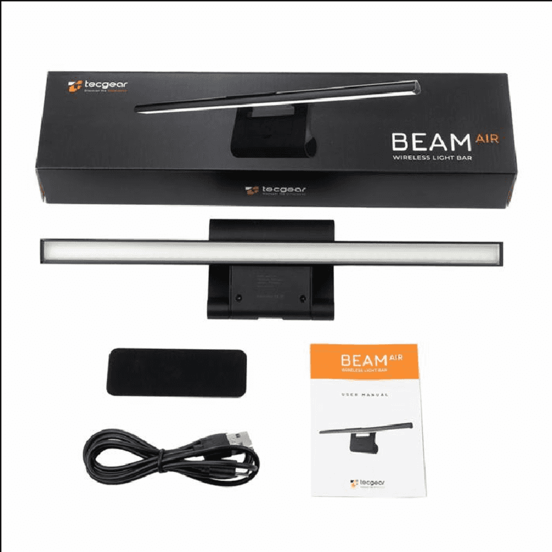 TECGEAR Beam Air,Light Bar for Laptop,Wireless Rechargeable (Black)