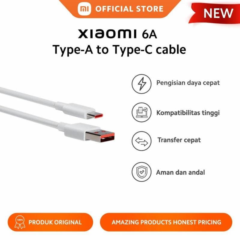 XIAOMI 6A Type-A to Type-C Cable Fast Charging