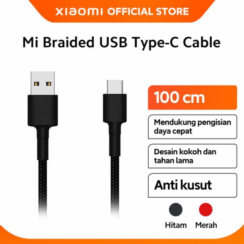 XIAOMI Mi Braided USB Type-C Cable 100cm (Black)
