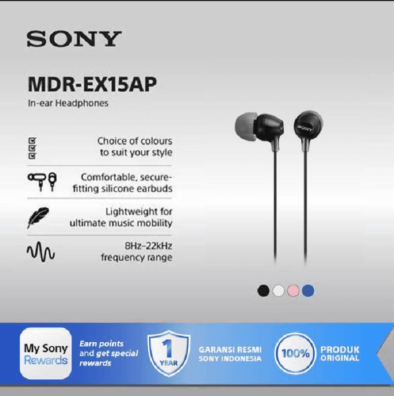 SONY MDR-EX15AP (Black) In Ear Earphone With Mic