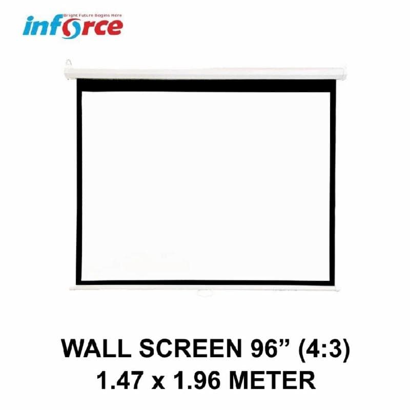 INFORCE Wall Screen Projector 96" (1470X1960) 4:3 Layar Proyektor Gantung
