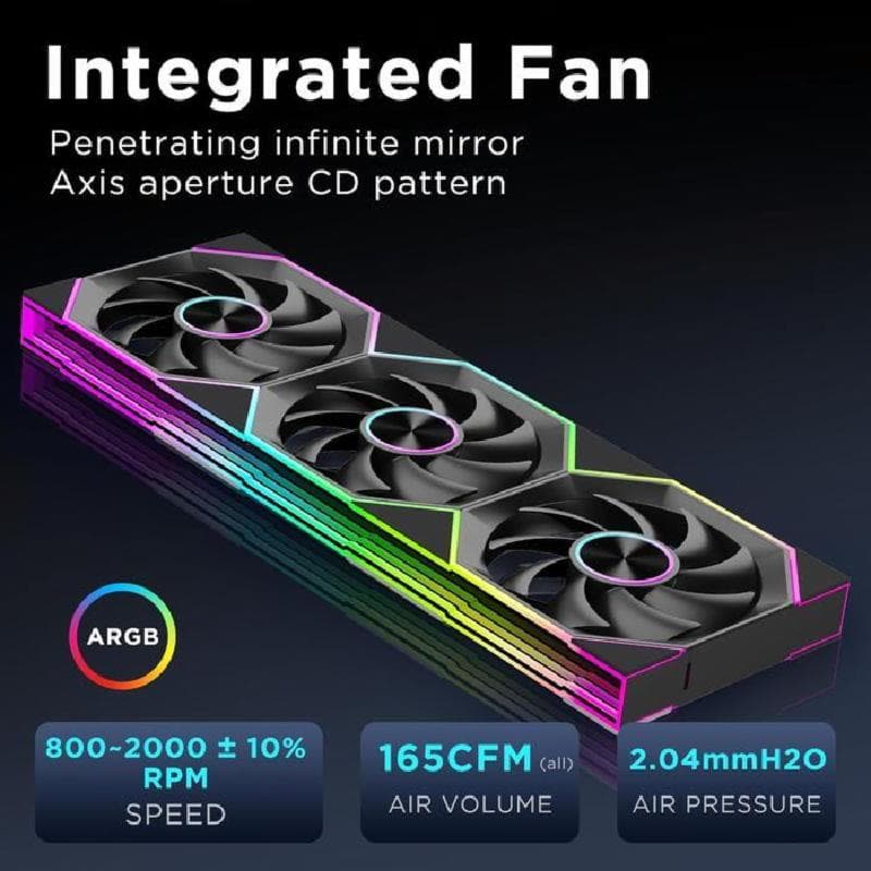 JUNGLE LEOPARD Chill Arc CA360 (BLACK) w/ 6.67" CURVED 2K AMOLED Display CPU AIO Water Cooling 5