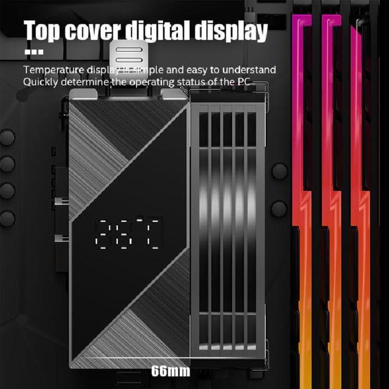JUNGLE LEOPARD KF200-DGT DIGITAL AUTO RGB RAINBOW BLACK CPU Cooler (Intel/AMD) 3