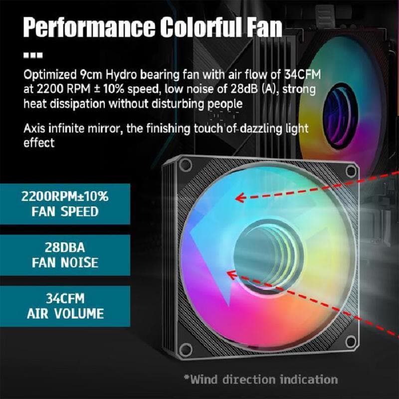 JUNGLE LEOPARD KF200-DGT DIGITAL AUTO RGB RAINBOW BLACK CPU Cooler (Intel/AMD) 4