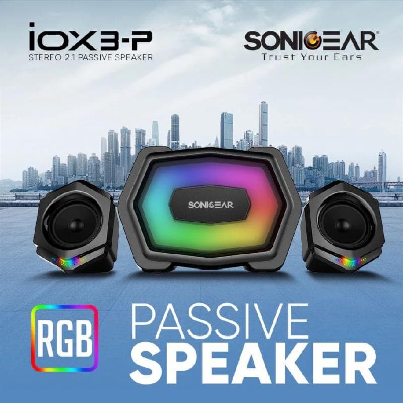 SonicGear iOX 3P Passive Speaker Bluetooth Stereo 2.1 | Enhance Bass | RGB Lighting Effects
