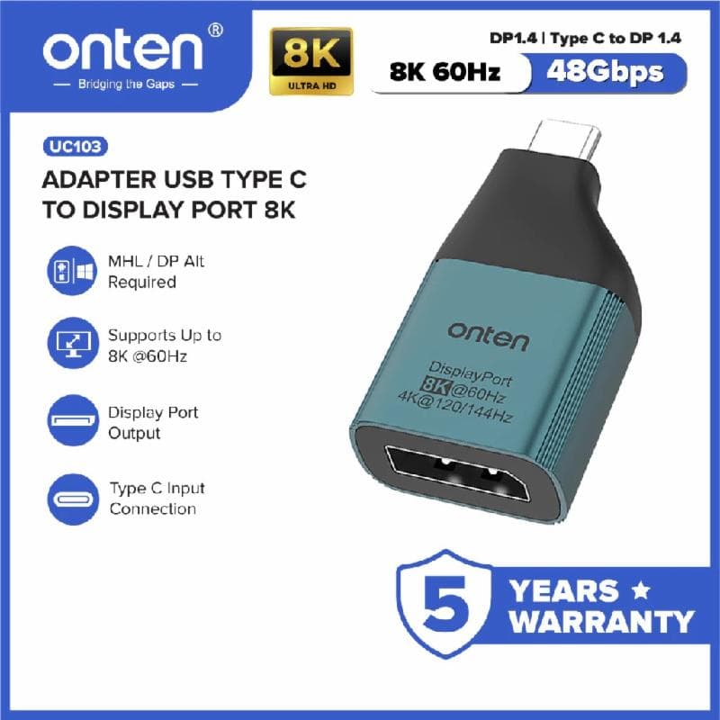 ONTEN UC103 ADAPTER TYPE-C TO DP 8K