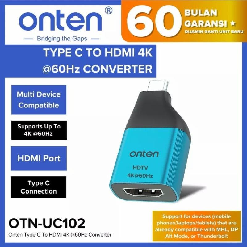 ONTEN UC102 ADAPTER TYPE-C TO HDMI 4K 60HZ