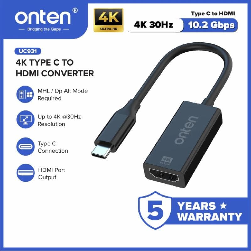 ONTEN UC931 Converter Type C to HDMI-4K 30hz