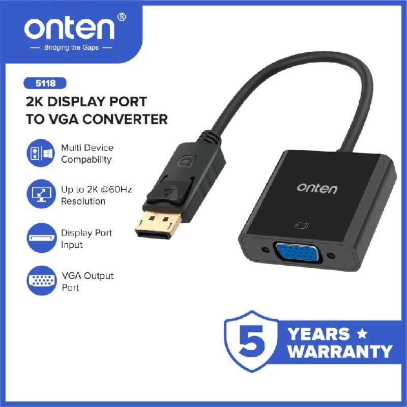 ONTEN 5118 Converter Display Port to VGA-1080p 60hz