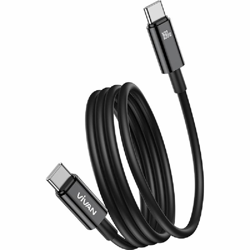 VIVAN VKE-CC120W (Black) CABLE TYPE C TO C Fast Charging