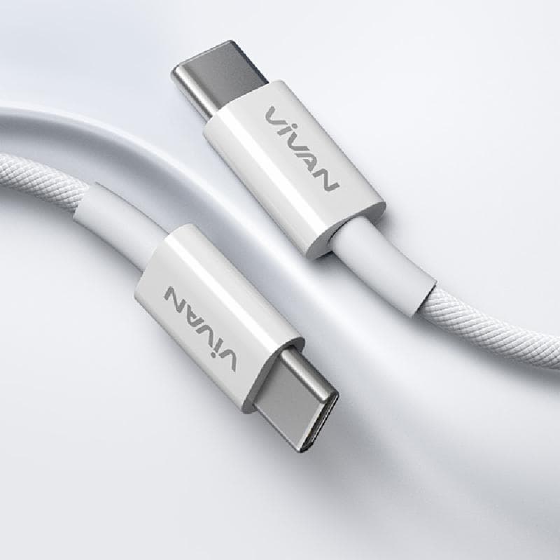 VIVAN VORCC100 (White) CABLE TYPE C TO C Fast Charging 60W